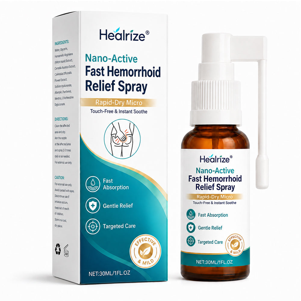 🌿👨‍⚕️Healrize® Nano-Active Fast Hemorrhoid Relief Spray | Rapid-Dry Micro-Mist with Essential Oils, Touch-Free & Instant Soothe