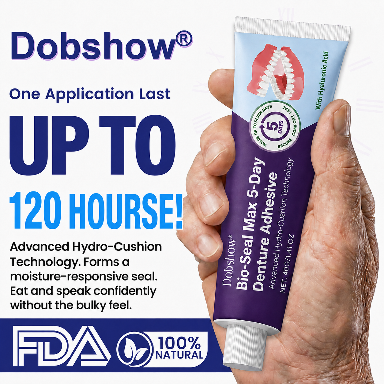 🔥56K+SOLD🔥Dobshow® Bio-Seal Max 5-Day Denture Adhesive🦷🎉Limited-time discount🎉