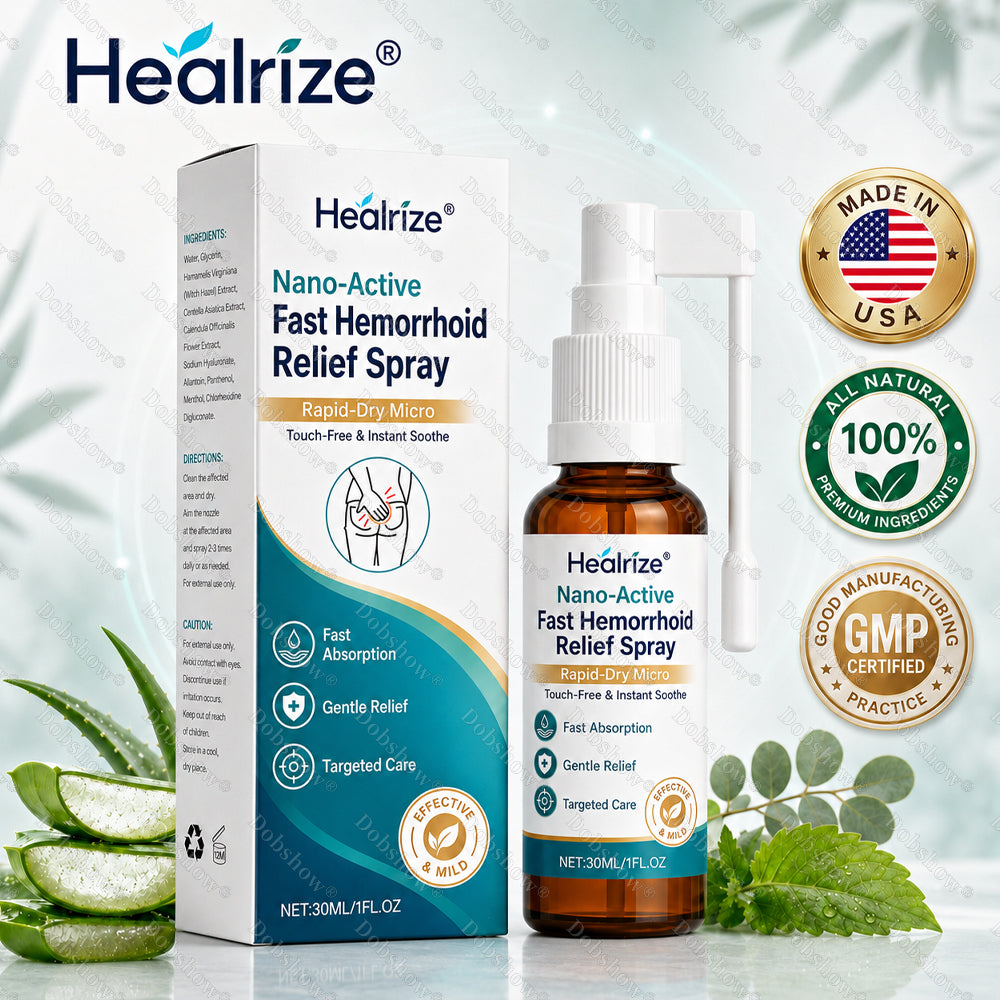 🌿👨‍⚕️Healrize® Nano-Active Fast Hemorrhoid Relief Spray | Rapid-Dry Micro-Mist with Essential Oils, Touch-Free & Instant Soothe