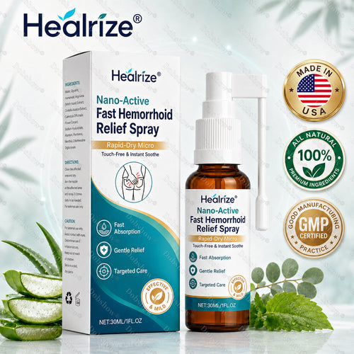 🌿👨‍⚕️Healrize® Nano-Active Fast Hemorrhoid Relief Spray | Rapid-Dry Micro-Mist with Essential Oils, Touch-Free & Instant Soothe