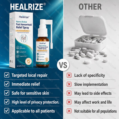 🌿👨‍⚕️Healrize® Nano-Active Fast Hemorrhoid Relief Spray | Rapid-Dry Micro-Mist with Essential Oils, Touch-Free & Instant Soothe