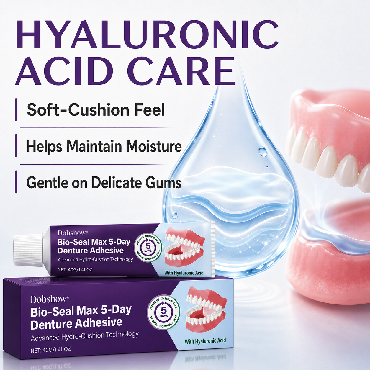 🔥56K+SOLD🔥Dobshow® Bio-Seal Max 5-Day Denture Adhesive🦷🎉Limited-time discount🎉