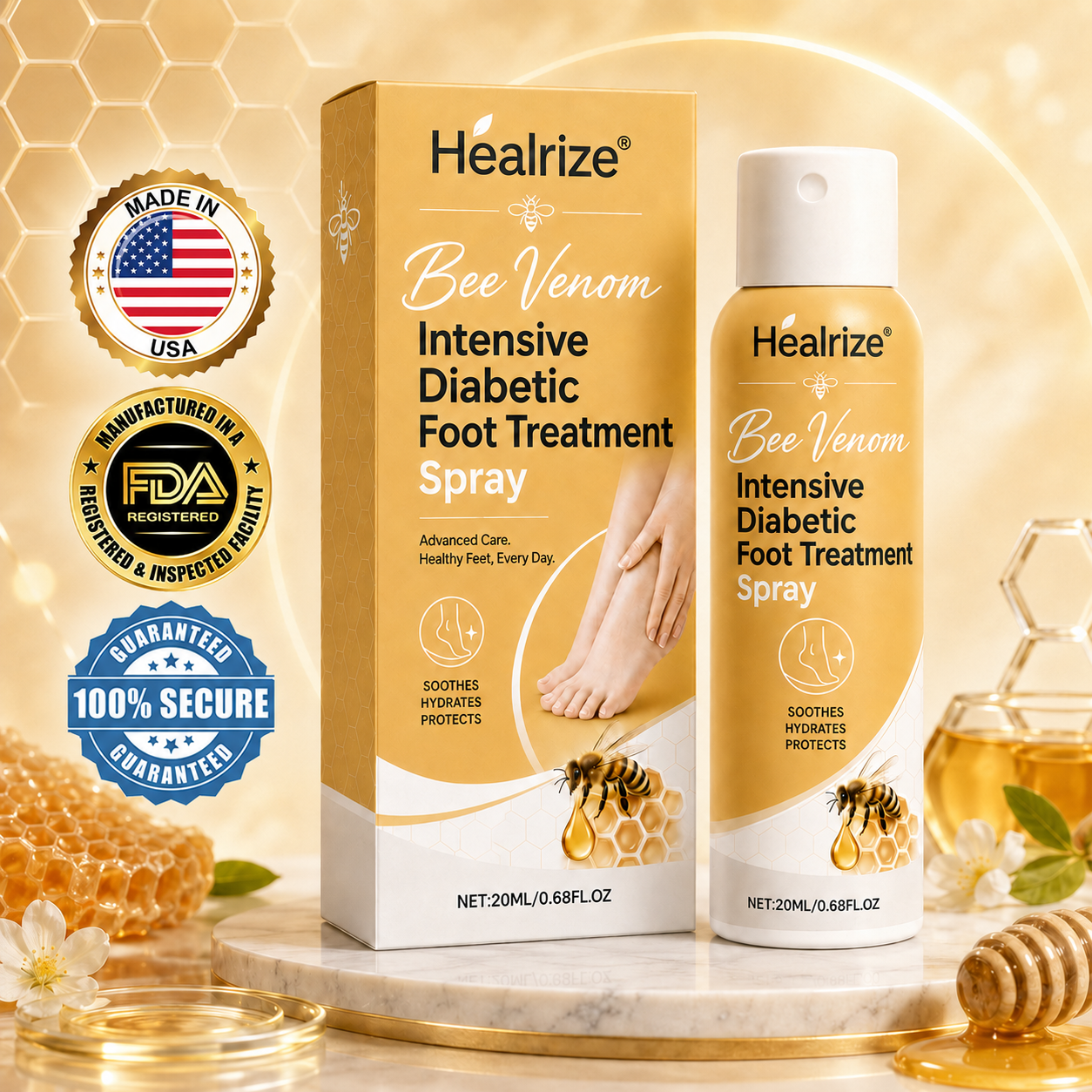 🎉Limited-time discount🎉Healrize®Bee Venom Intensive Diabetic Foot Treatment Spray🔥89K+SOLD🔥